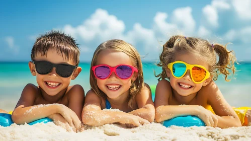 Kids Enjoying Summer Vacation on the Beach