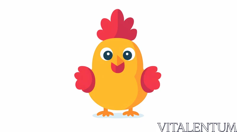 Colorful Chicken Cartoon Art AI Image