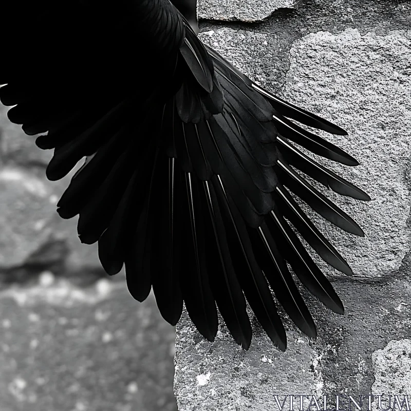 Abstract Bird Wing Feather Detail AI Image