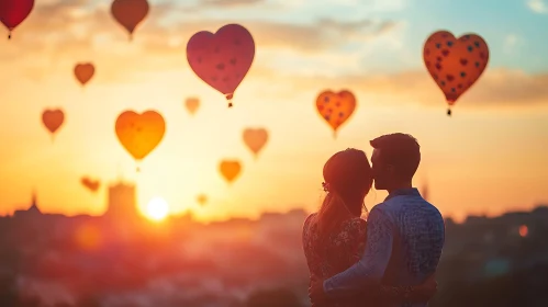 Couple's Embrace at Sunset