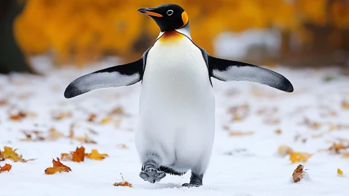 Autumn Penguin on Snow