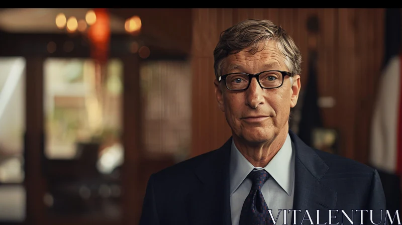 AI ART Bill Gates Portrait in Elegant Room