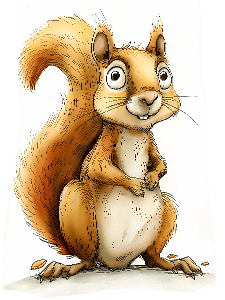 Cute Squirrel Cartoon Design POD Design