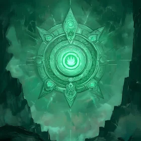 Glowing Green Stone Artifact