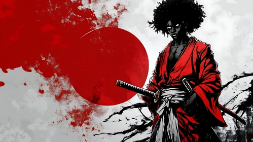 Samurai Warrior with Katana Art