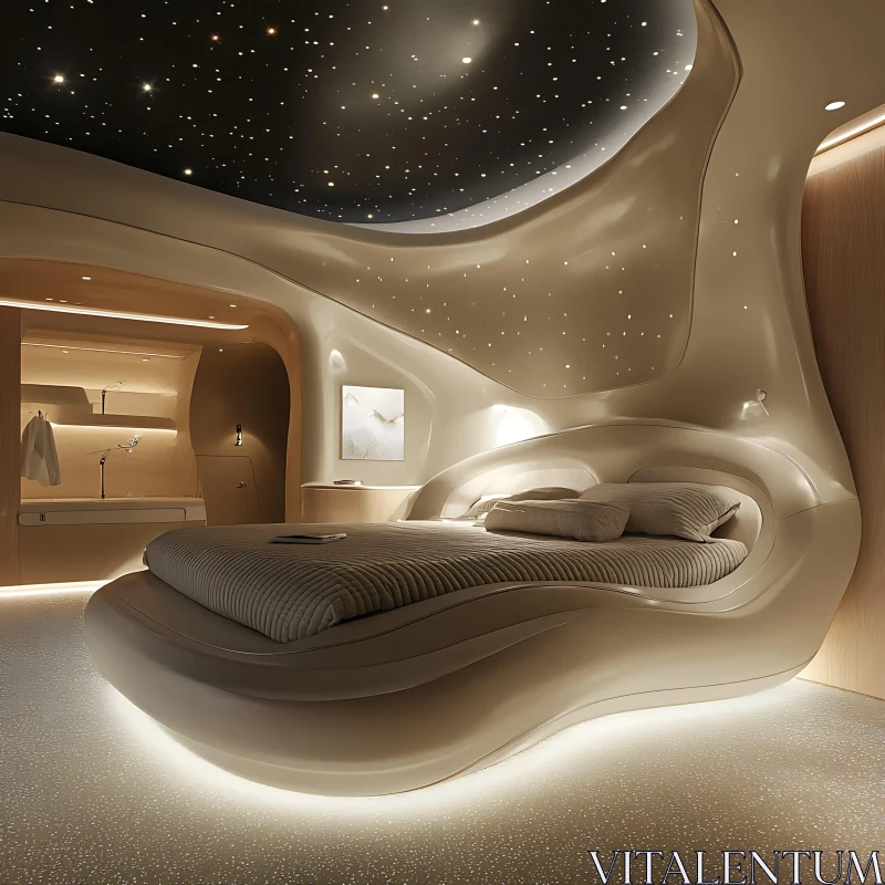 Modern Futuristic Bedroom Design AI Image