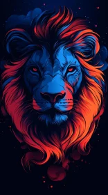 Vivid Lion Portrait Artwork