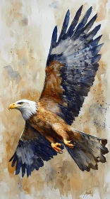 Soaring Eagle Watercolor Art