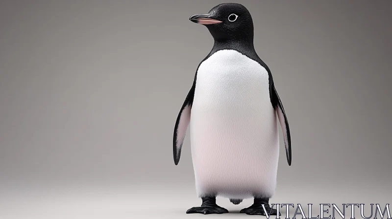 AI ART Penguin Standing on Neutral Background