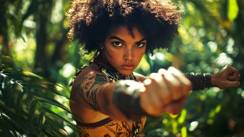 Jungle Warrior Woman Stare