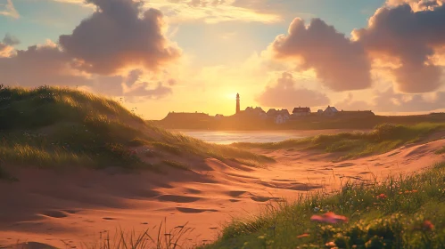 Picturesque Lighthouse at Sunset