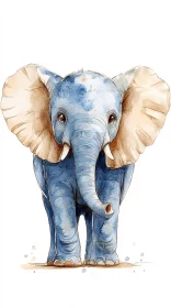 Playful Blue Elephant Art