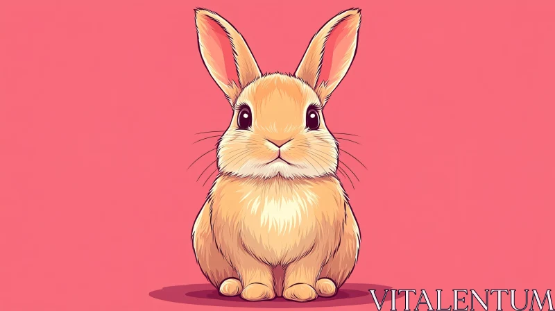 AI ART Cute Fluffy Bunny on Pastel Background