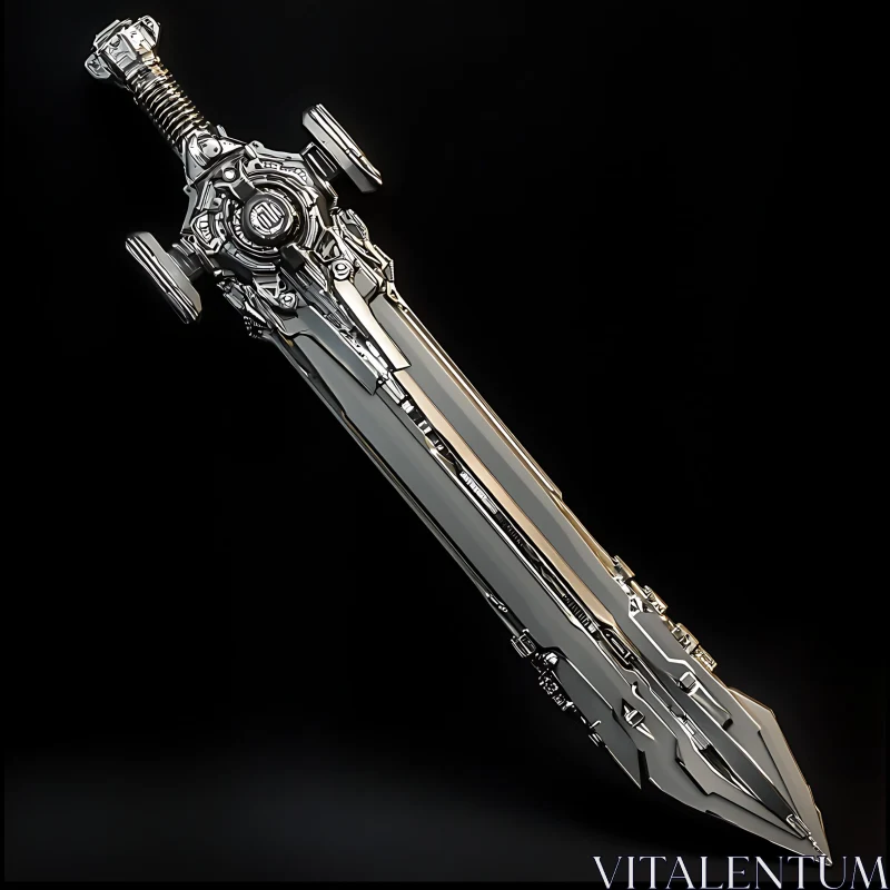 AI ART Metallic Sword with Intricate Design