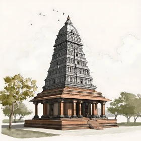 Historical Temple Tower Art