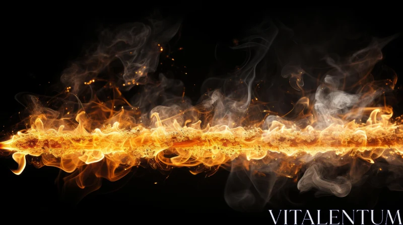 Captivating Fire Flame Against Black Background AI Image