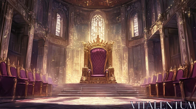 Golden Throne in Grand Hall AI Image