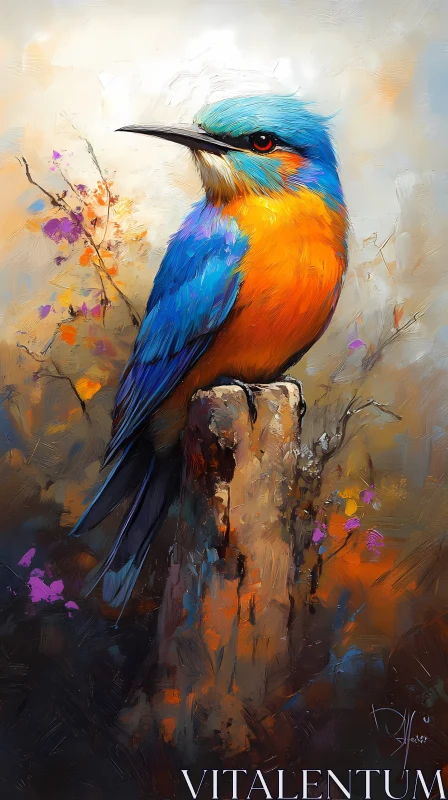 Vivid Bird in Nature Art AI Image