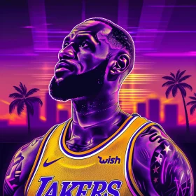 LeBron James Sunset Art