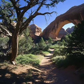Desert Scene with Rock Arch