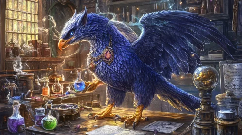 Blue Gryphon in Alchemist's Workshop