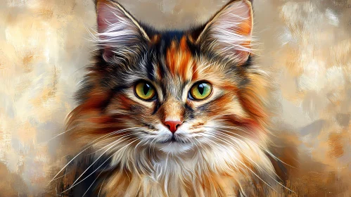 Feline Portrait in Artistic Style