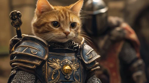 Feline Warrior in Armor