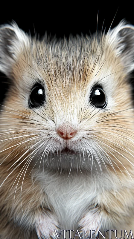 AI ART Cute Hamster Portrait with Black Eyes