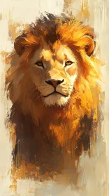 Regal Lion Painting Canvas