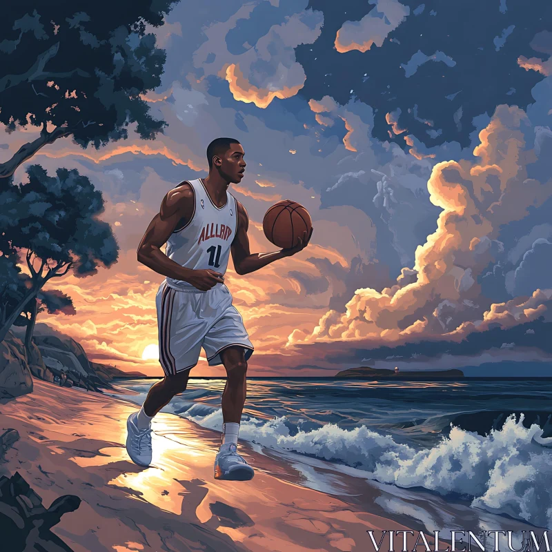 Beach Basketball AI Image