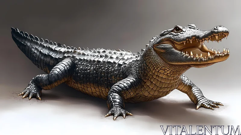 Detailed Crocodile Artwork AI Image