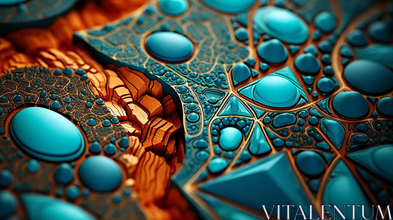 Intricate Abstract Artwork: A Fusion of Gemstone and Science Fiction Imagery AI Image