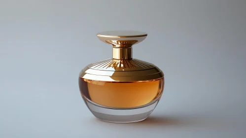 Golden Amber Perfume Bottle Still Life