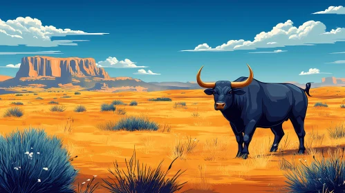 Desert Bull and Mesa Horizon