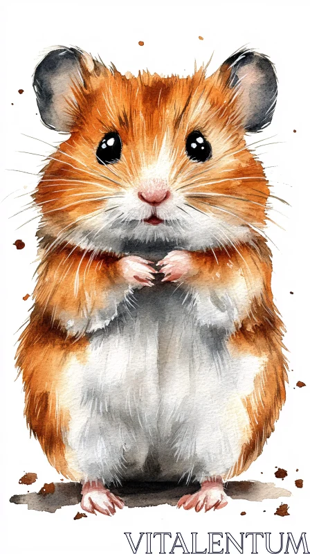 Adorable Hamster Portrait AI Image