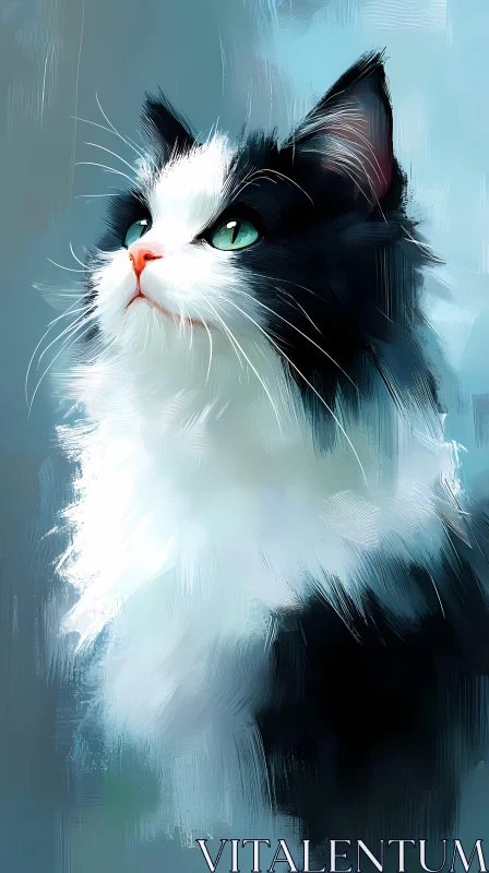 Artistic Cat Illustration AI Image