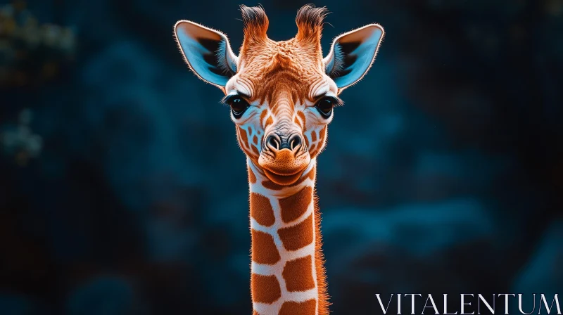 Giraffe Close-Up in the Wild AI Image