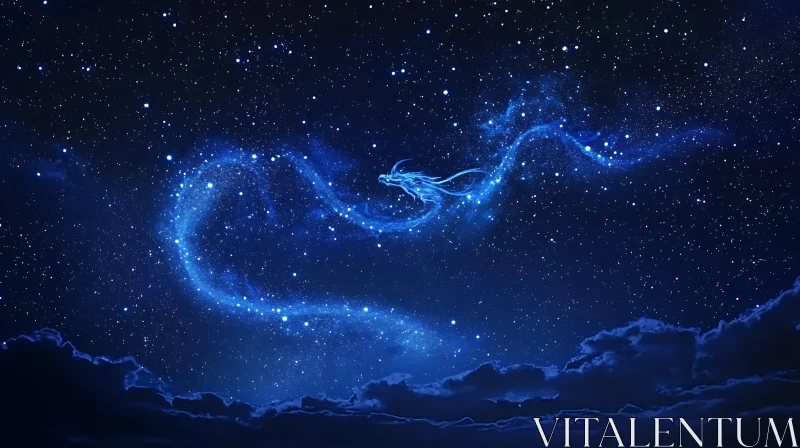 AI ART Stardust Dragon in the Night