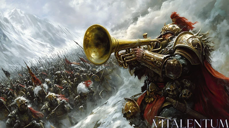 AI ART Golden Trumpet's Call to Arms