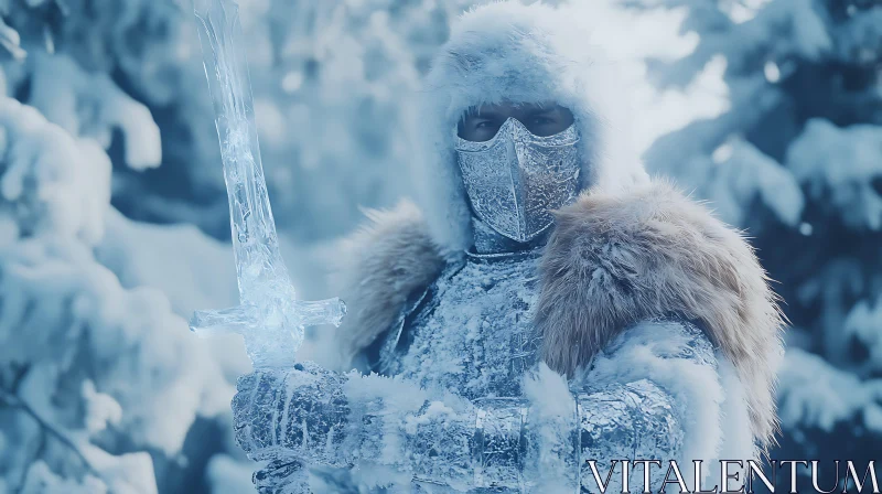 AI ART Ice Knight with Sword