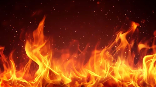 Intense Fire with Floating Embers