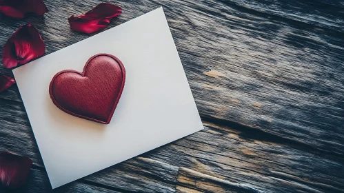 Romantic Heart on Wood