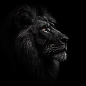 Monochrome Lion Profile