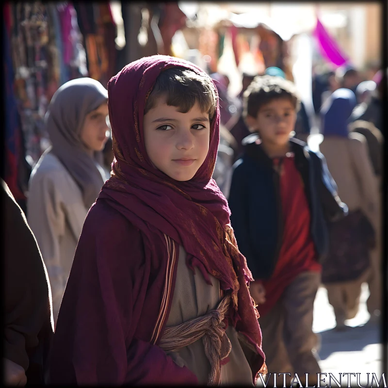 AI ART Portrait of a Child with Headscarf