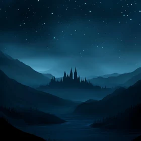 Night Scenery with Castle