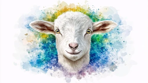 Abstract Sheep Watercolor Art