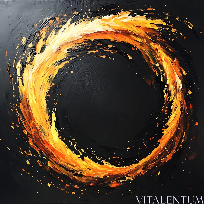 Dynamic Swirling Fire Artwork AI Image