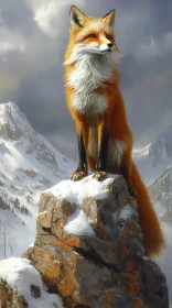 Fox on Snowy Peak