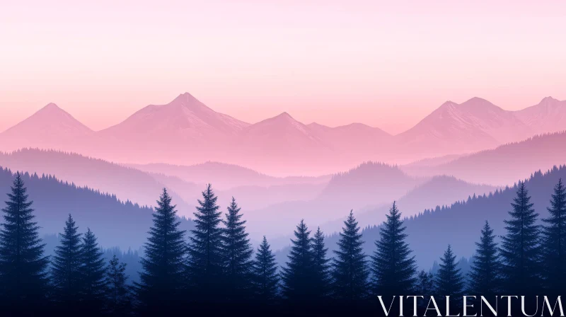 AI ART Tranquil Mountain Landscape at Sunrise