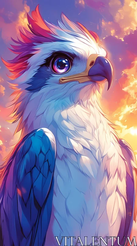 Vibrant Eagle Portrait AI Image